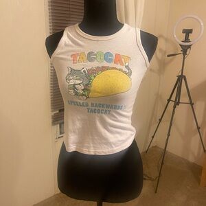 Wonder Nation White Taco Cat Tank Top